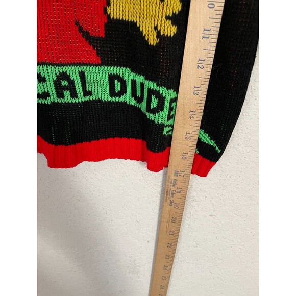 Vintage 90s Bart Simpson Sweater Kids Size Radical Dude Graphic Knit Black Red - Picture 5 of 6